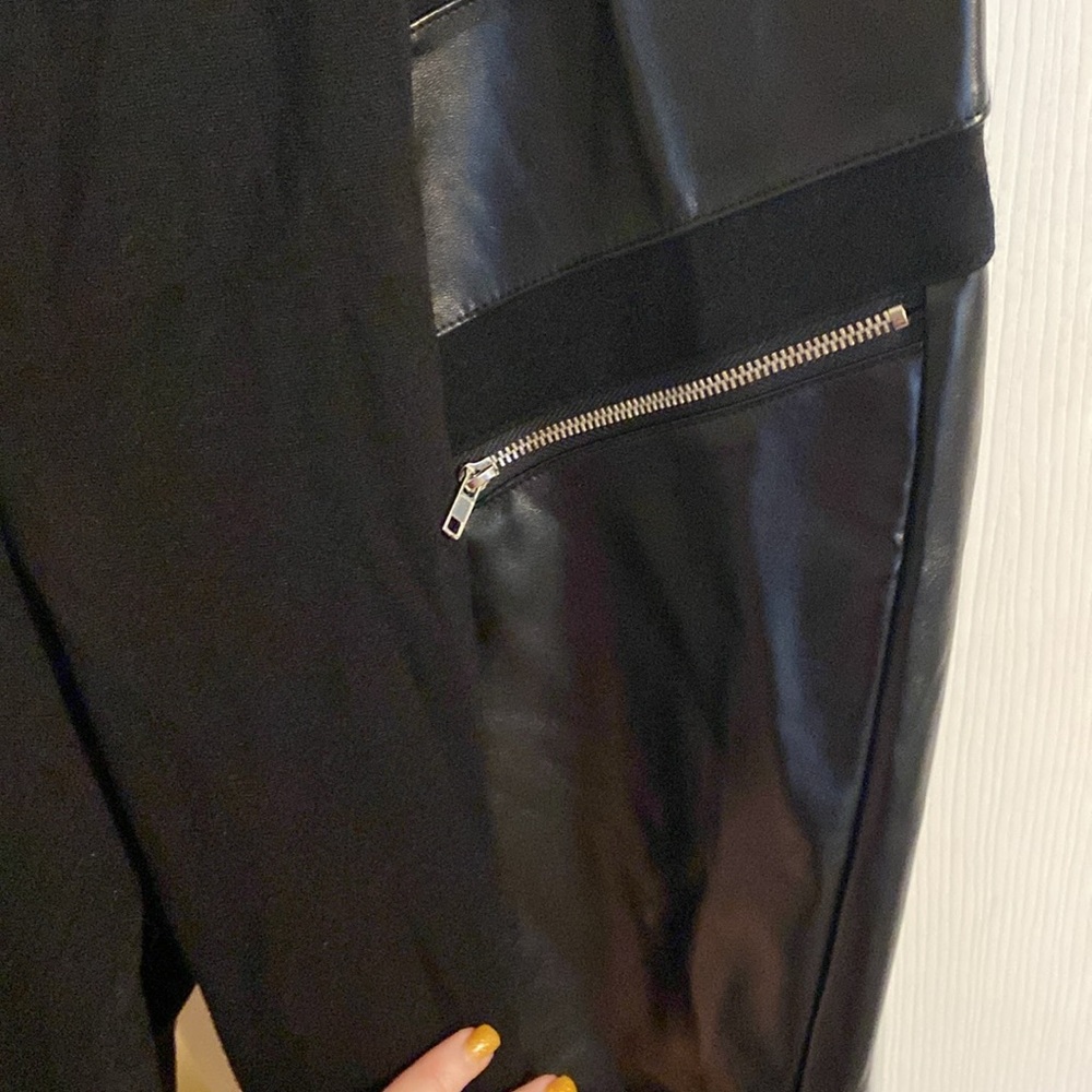 Plus size faux patent leather pants